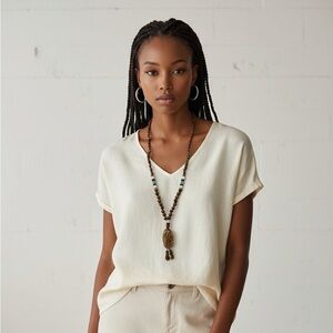 Spiritual Unisex Style Bohemian Pendants Wood  Ethnic Beaded Necklace 20 inches